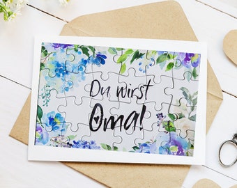 Puzzle "Du wirst Oma!" Schwangerschafts Verkündung, Geschenksideen Oma Opa, Muttertagsgeschenk, Vatertagsgeschenk