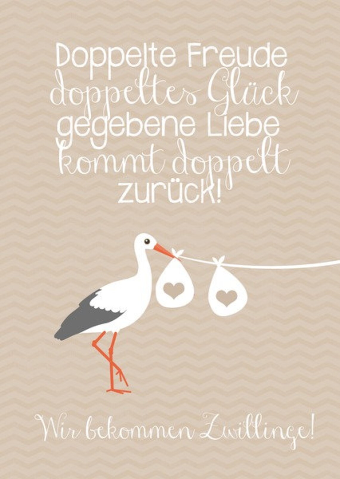 Postkarte Verkündung Schwangerschaft Zwillinge Etsy.de
