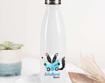 Edelstahl Thermoflasche 500ml mit Name personalisiert Thermoflasche für Kinder, Geschenk für jeden Anlass, Schulanfang, Einschulung, Schüler