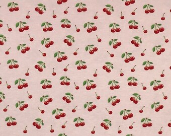 Jersey Kirschen Rot auf Rosa