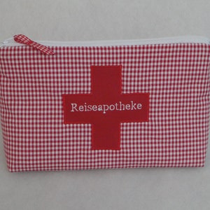 First Aid Täschchen, rote Kreuz, Reiseapotheke, Notfall-Tasche, Medizin, Arznei, Globoli, Pflaster, image 6