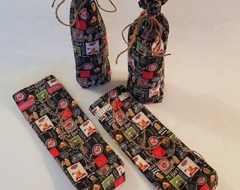 Geschenkbeutel aus Stoff für Bierflaschen, alternative Geschenkverpackung, nachhaltige Geschenktasche, Stoffbeutel für Geschenke,