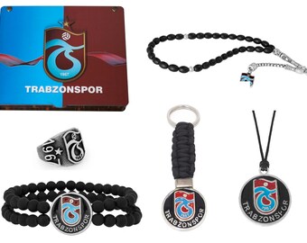 Schlüsselanhänger Trabzonspor TS für Fußballfans aus Metall Gold Farbe