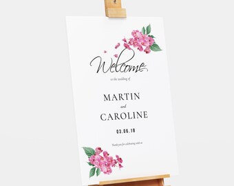 Wedding Welcome Sign Printable, Orchid Welcome Sign, Floral Wedding Sign, Wedding Signs, Wedding Sign Template, Instant Download, TCM01