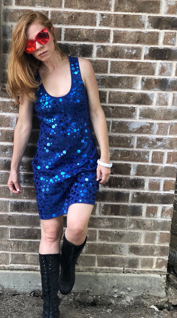 90's Wet Seal Sequin Party Dress / party like its… - image 4