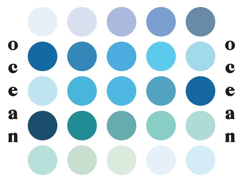 Ocean Color Palette Blue Colour Palette Instagram Etsy
