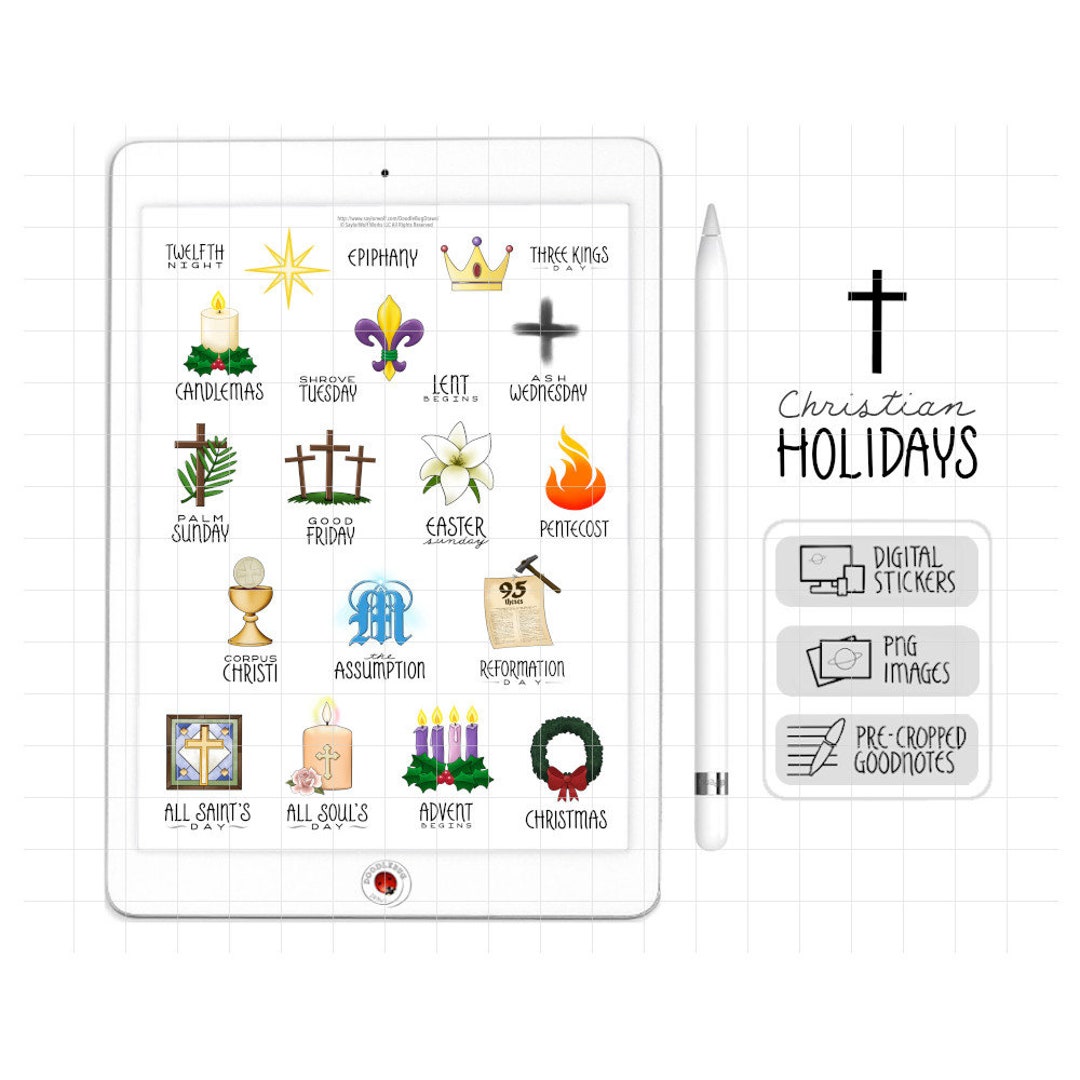 Christliche Feiertage Digitale Planner Aufkleber GoodNotes - Etsy.de