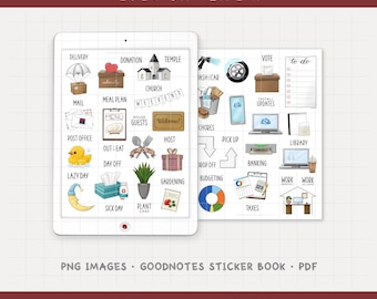 Everyday Life II Digital Planner Stickers - Daily Activities, Routines, and Chores (PNG, GoodNotes, PDF)