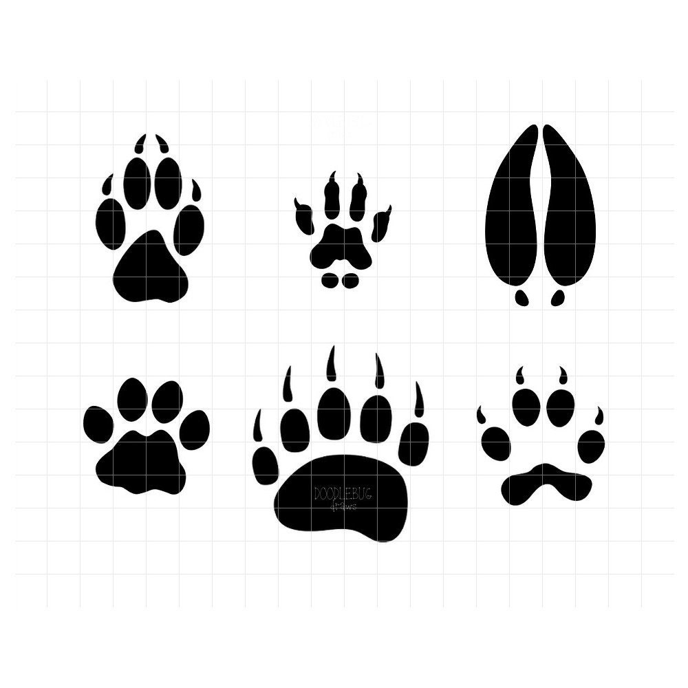 Download Animal Footprints SVG Clipart Woodland Animal Tracks | Etsy