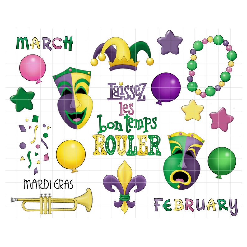 mardi gras planner stickers