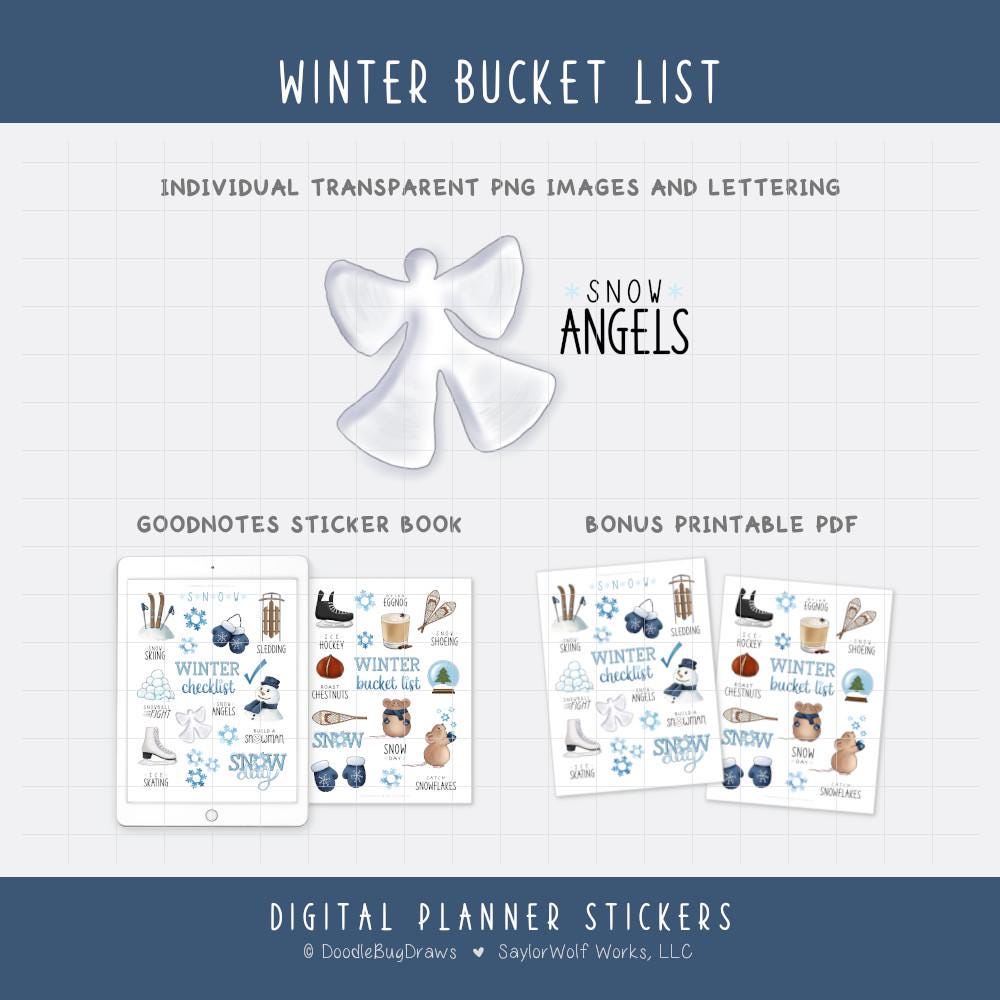Winter Bucket List Digital Planner Stickers - Fun Seasonal Activity ...