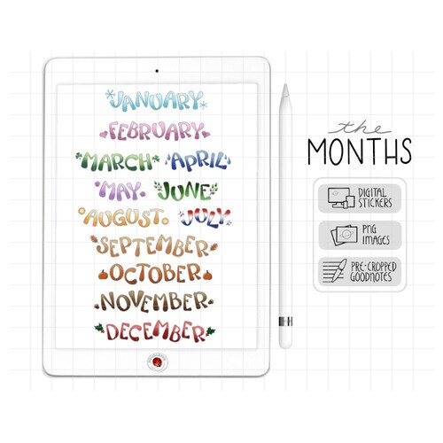 Stickers Stickers, Labels & Tags Paper Monthly PNG Clipart GoodNotes