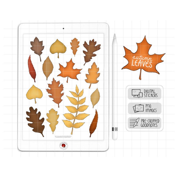 Goodnotes Optimized Fall Sticker Set For Digital Planners Pre-Cropped ...
