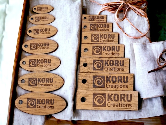 Set of 10 Laser Cut and Engraved Gift Tags, Personalized Gift Tags, Custom Wooden Tags, Tags for Handmade Products, Business Promotion