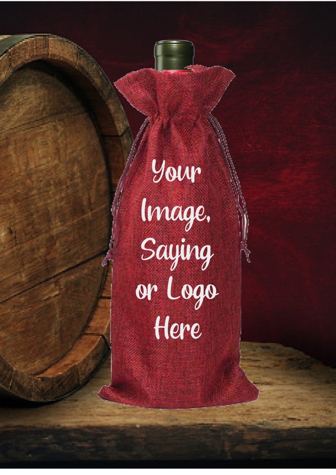 Reusable Burlap Wine Bags/Personalized Wine Bags/Your Image Etsy