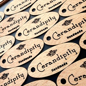 Set of 10 Laser Cut and Engraved Gift Tags, Personalized Gift Tags, Custom Wooden Tags, Tags for Handmade Products, Business Promotion image 5