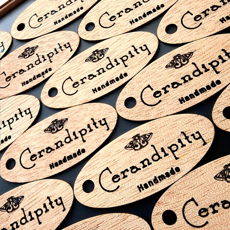Set of 10 Laser Cut and Engraved Gift Tags, Personalized Gift Tags, Custom Wooden Tags, Tags for Handmade Products, Business Promotion image 5