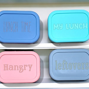 Laser Engraved Silicone Lunch Box, Reusable Personalized Bento Box, Custom Food Container, Food Prep, Snack Box for School Camp or On The Go