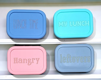 Laser Engraved Silicone Lunch Box, Reusable Personalized Bento Box, Custom Food Container, Food Prep, Snack Box for School Camp or On The Go