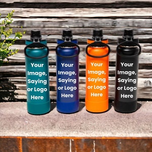 Laser Engraved 24oz Thermoflask, Personalized Water Bottle, Custom Sports Bottle, Chug Lid, Gym/ Hiking/ Camping/ School Beverage Container