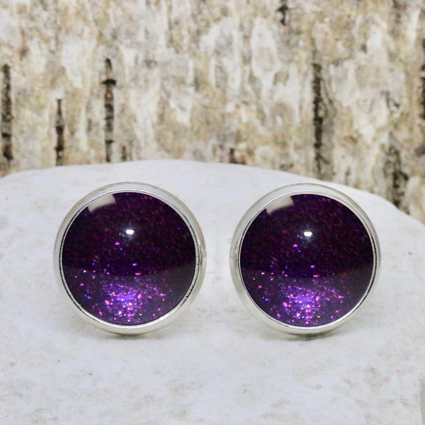 purple stud earrings *Glowing Violet* ∞ purple earrings No. 17