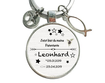 Key ring for baptism for the godmother or godfather