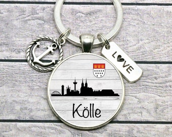 Köln Skyline Schlüsselring ∞ Schlüsselanhänger Köln Skyline *Kölle* mit 2 Anhängern ∞ Geschenkideen von CrystalsAndPearlsIH