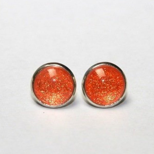 orange shining ear studs "the sun is shining", ∞ orange shining ear studs ∞ unique gift ideas by CrystalsAndPearlsIH