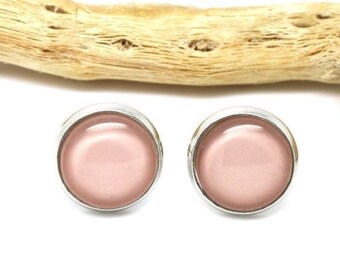 blush Earrings *Delight*, ∞ nude Cabochon Ear studs ∞ gifts for her ∞ birthday gifts ∞ colour: blush* cream* shining