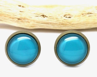 clous d'oreilles turquoises *Blue Shark* N° 130