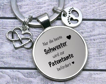 keyring  ∞ keypendant *Only the best sister/brother will be godmother/ - father* ∞ unique gift ideas by CrystalsAndPearlsIH