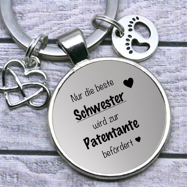 Schlüsselanhänger *Patentante / Patenonkel* ∞ *Nur die beste Schwester / bester Bruder wird zur Patentante/ -onkel befördert* Nr. 716