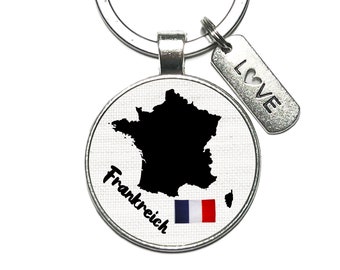 France Keychain Silhouette