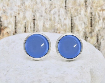 blue earrings *Up in the Air* - blue ear studs - unique gift ideas by CrystalsAndPearlsIH