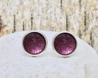 Earring / Earstud / *Purple Sun* / purple Earstud / purple Earring / gift / jewelery / colour: purple gleaming