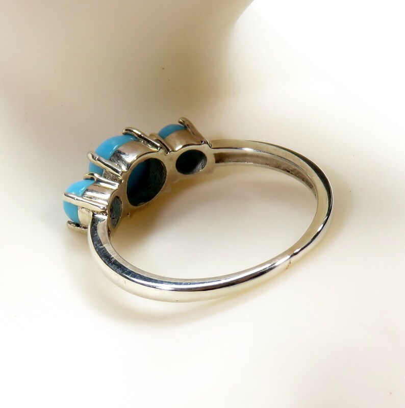 Excellent Silver Ring Turquoise Gemstone Ring 925-Silver Ring AAA Quality Round Cabochon Ring Antique Silver Jewelry For Men /& Women 2.12gms