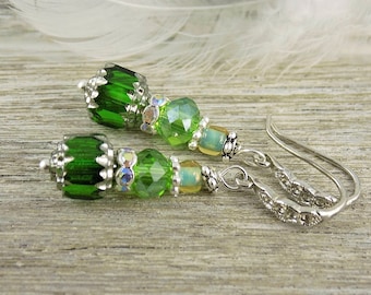 From 11,50 Euro Earrings Silver Green Vintage Style