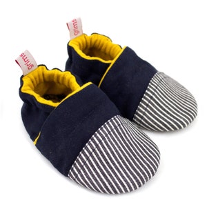 Crawling shoes 1x size. 18/19 vegan slippers with non-slip sole size 18-25 navy/yellow