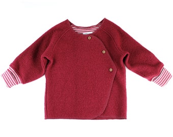 Merino Walk Schlüttli cardigan wrap sweater rasp red