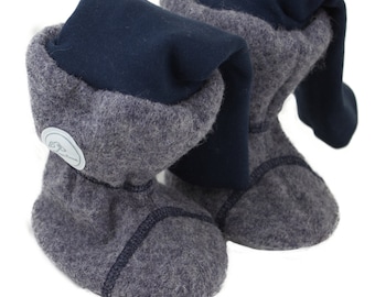 Uni carrying boots size. 18| Wool walk booties for the baby carrier | New wool walk | fed | with cuffs *anthracite/navy