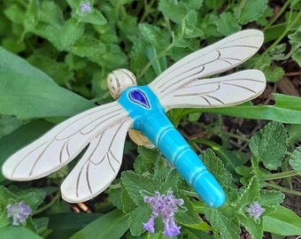 Topfstecker Libelle für Blumentöpfe aus Keramik