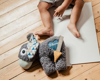 Spieluhr Esel personalisiert, Kuscheltier personalisiert, Babygeschenk Geburt, Personalisiertes Kuscheltier, Geschenk Geburt, Taufe