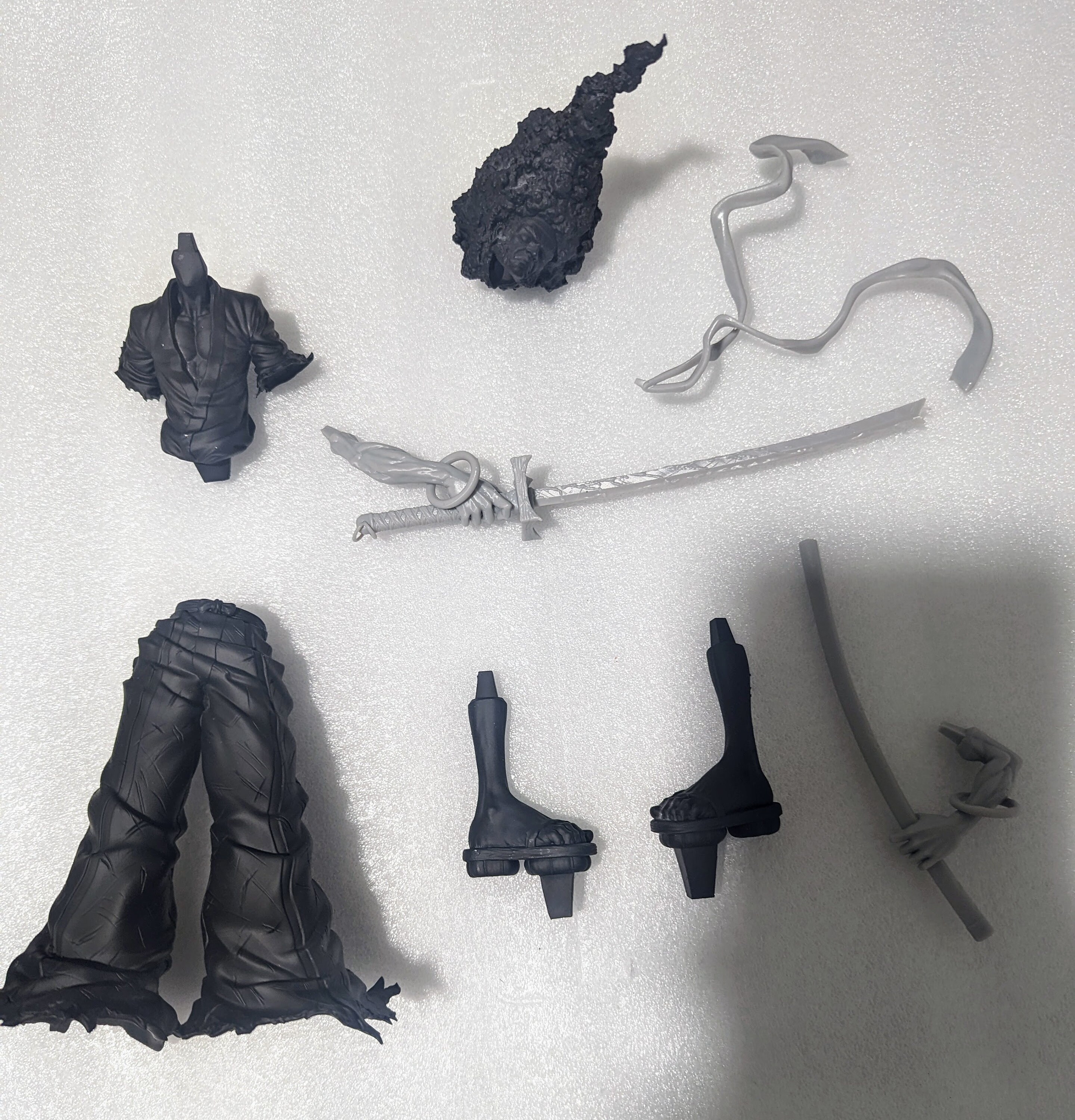 3D Resin Printed Afro Samurai: Amazing Unpainted
