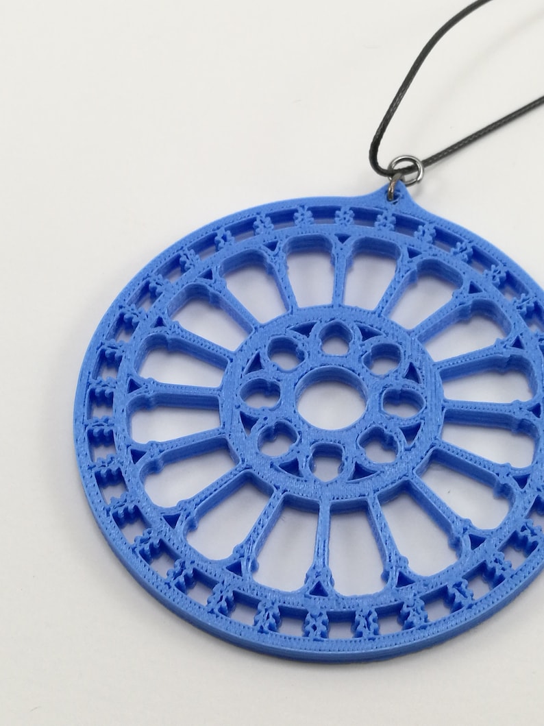 3D print necklace with pendant Medieval rose window Ostuni Cathedral collana con pendente