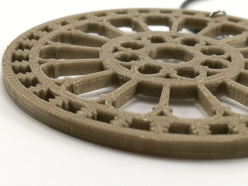 3D print necklace with pendant Medieval rose window Ostuni Cathedral collana con pendente