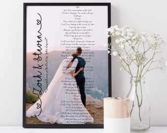 Personalised Gift - Song Lyric Print, Wedding Gift, Anniversary Gift, Valentines Gift For Him Her, Custom Lyric Print, Song Print, Gift