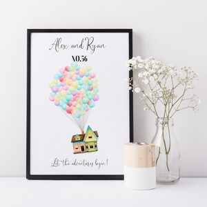 Personalised Housewarming Print: 'Up' Inspired Balloon House