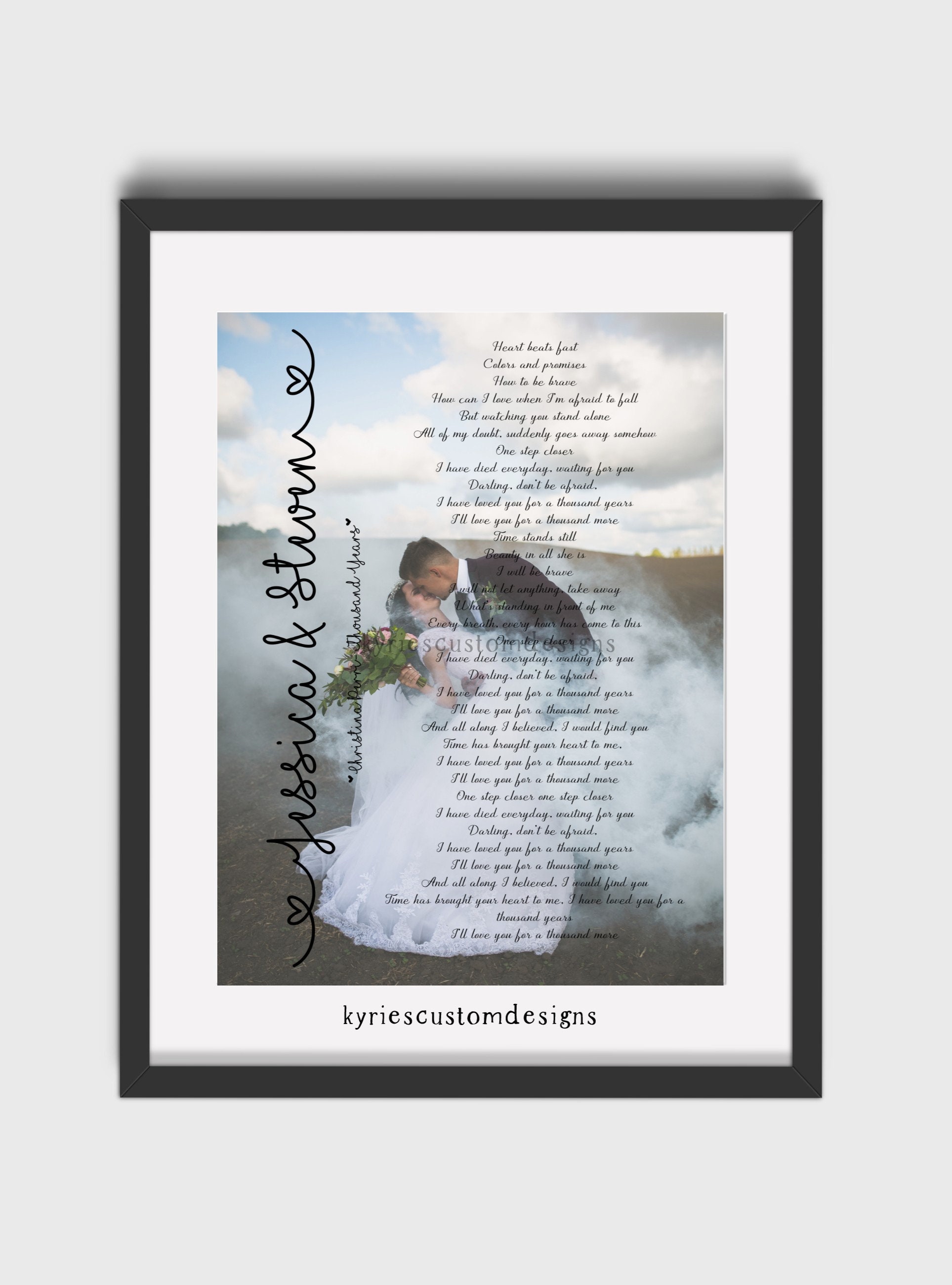 Personalised Wedding Song Gift Custom Wedding Gifts For Wife First Anniversary Poem Mr And Mrs Husband Wife Lyric Print Valentines Gift