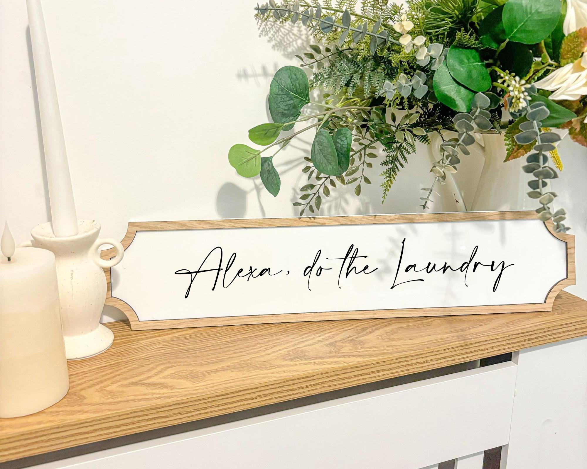 Personalised Laundry Room Sign – Acrylic & Natural Wood - Etsy