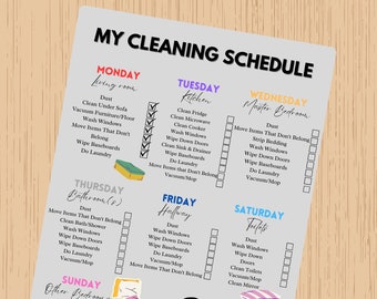 Magnetic Cleaning Schedule: Laminated Checklist
